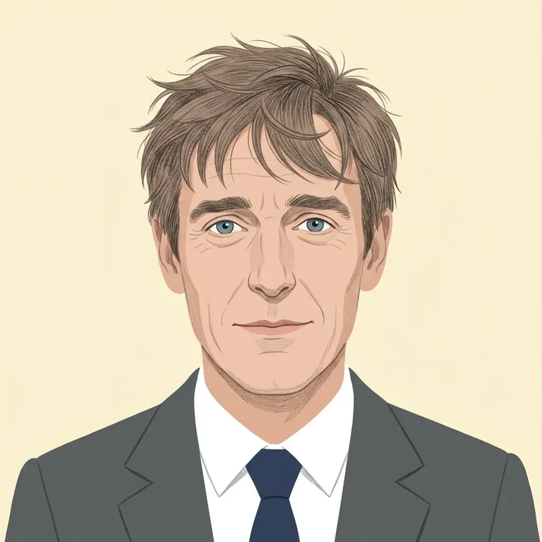 Illustrated portrait of Christopher Nolan