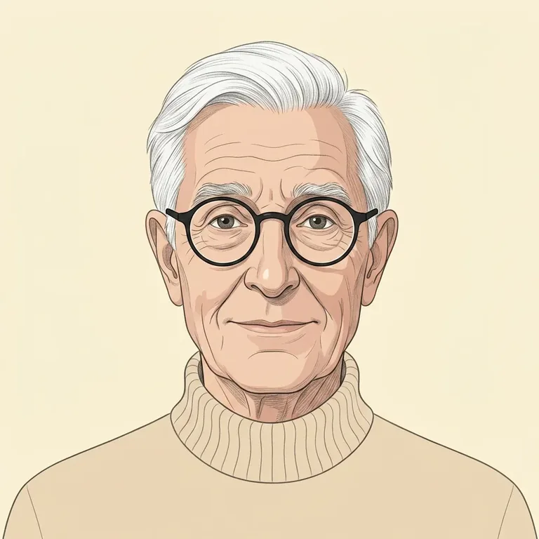 Illustrated portrait of Dieter Rams