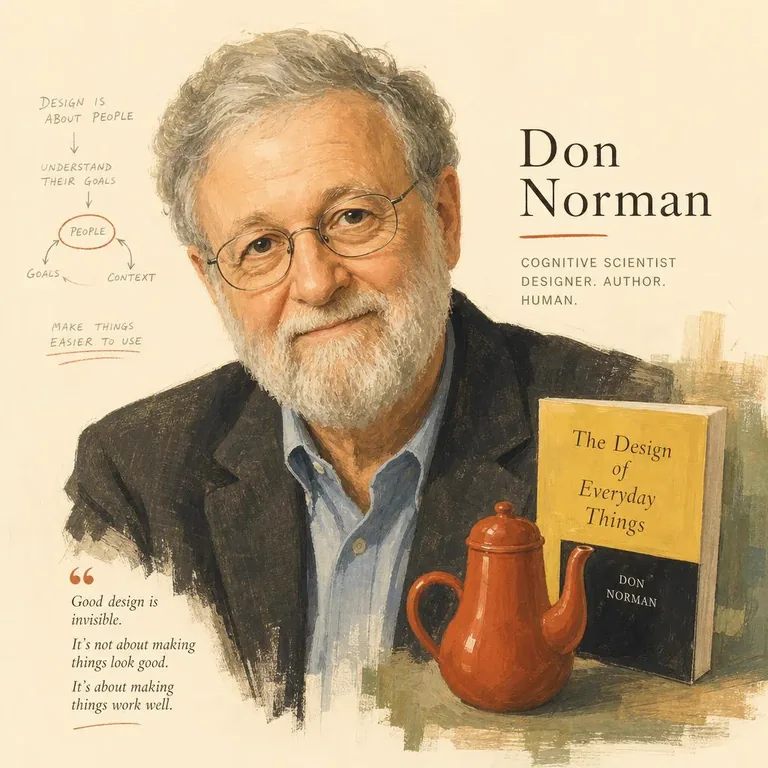 Illustrated portrait of Don Norman
