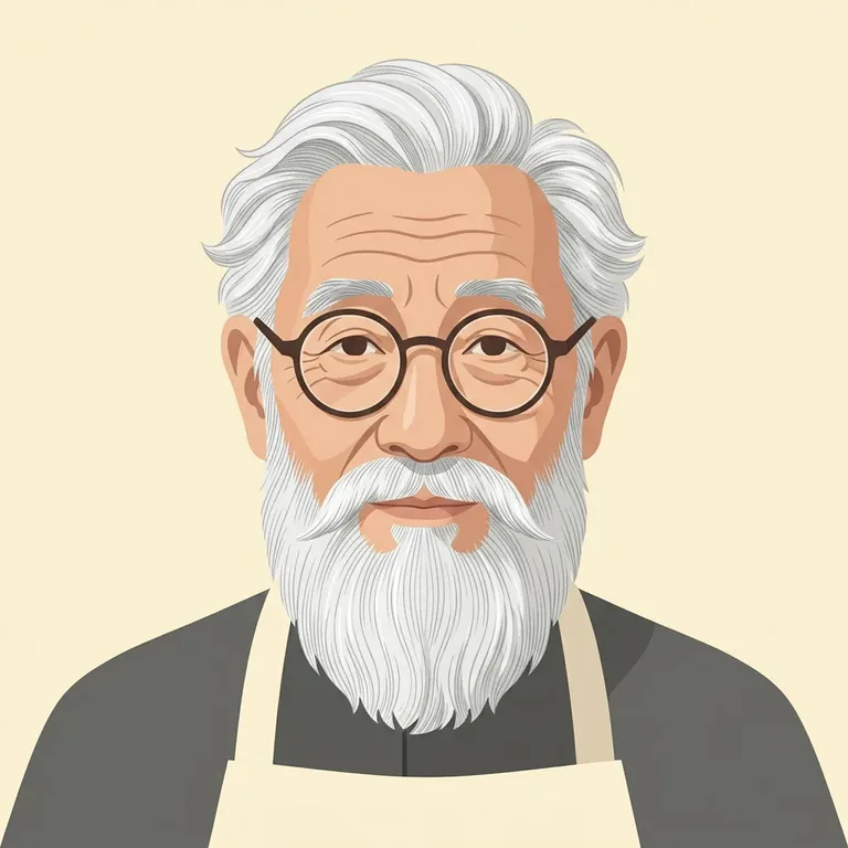 Illustrated portrait of Hayao Miyazaki