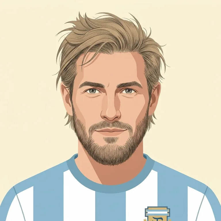 Illustrated portrait of Lionel Messi