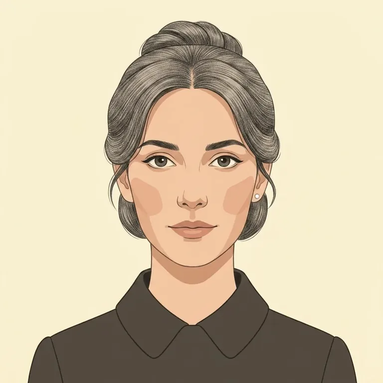 Illustrated portrait of Marie Curie