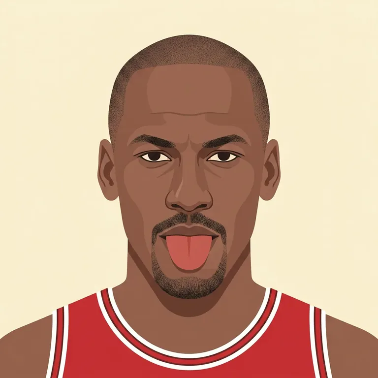 Illustrated portrait of Michael Jordan