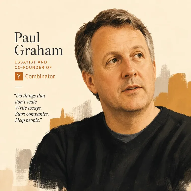 Illustrated portrait of Paul Graham