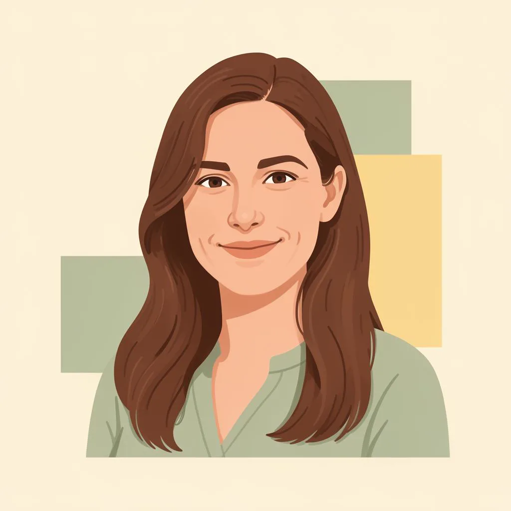 Illustrated portrait of Melanie Perkins