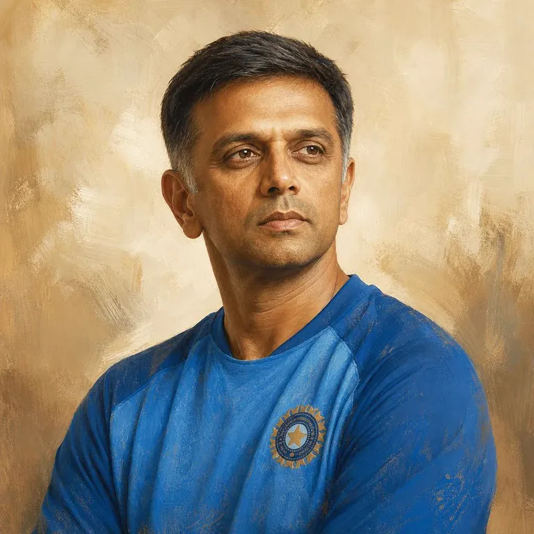 Illustrated portrait of Rahul Dravid