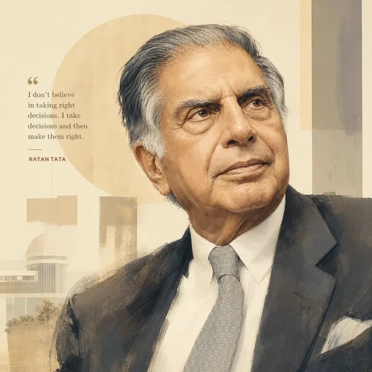 Illustrated portrait of Ratan Tata