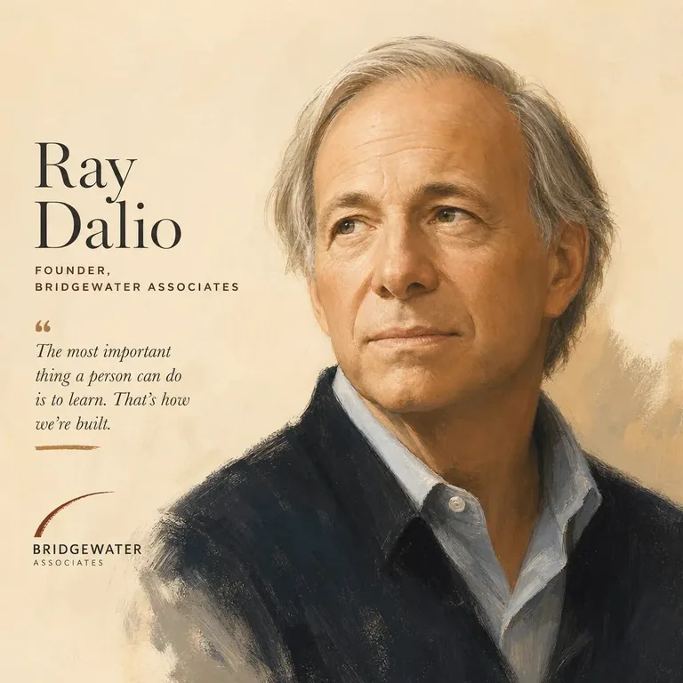 Illustrated portrait of Ray Dalio