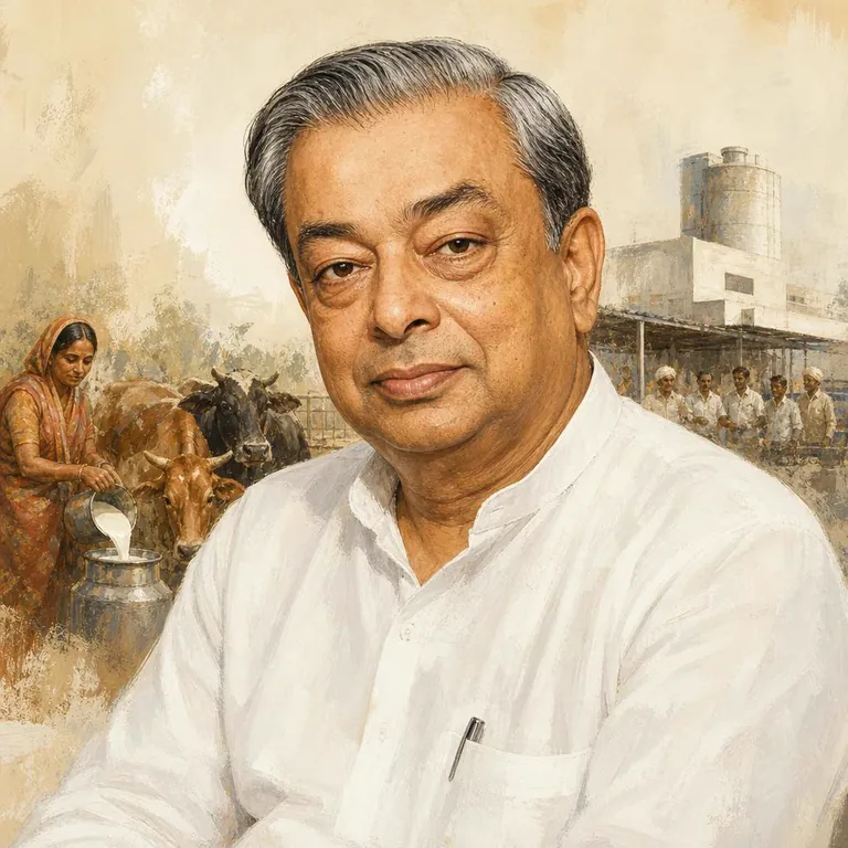 Illustrated portrait of Verghese Kurien