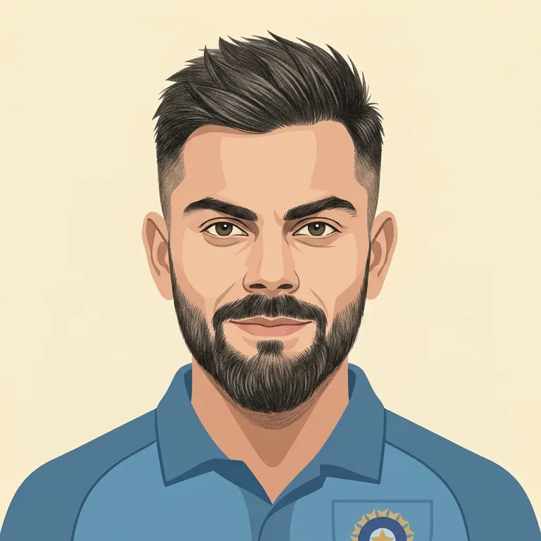 Illustrated portrait of Virat Kohli