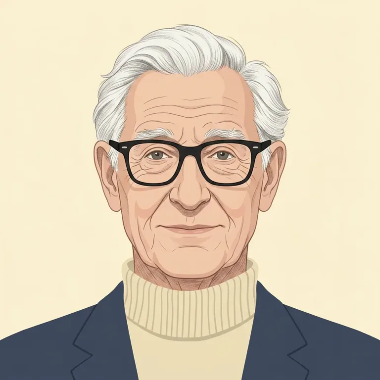 Illustrated portrait of Warren Buffett